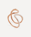 Monica Vinader 18ct Rose Gold Plated Vermeil Silver Riva Open Wrap Ring In Rose Gold