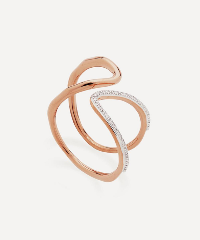 Monica Vinader 18ct Rose Gold Plated Vermeil Silver Riva Open Wrap Ring