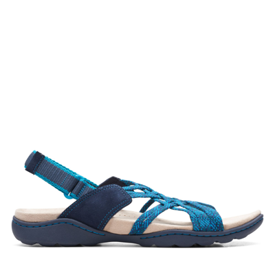 Clarks Collection Women's Amanda Ease Flat Sandals Women's Shoes In Blue