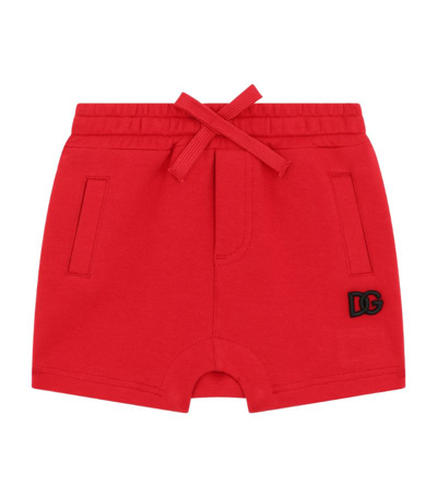 Dolce & Gabbana Babies' Cotton-rich Leopard Print Shorts (3-30 Months) In Red
