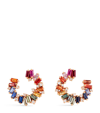 SUZANNE KALAN ROSE GOLD, DIAMOND AND SAPPHIRE FIREWORKS SPIRAL EARRINGS