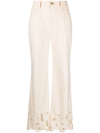 Nanushka Embroidered Straight-leg Trousers In Neutrals