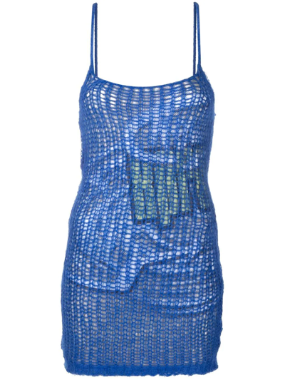 Diesel Knitted Mini Dress In Blue | ModeSens