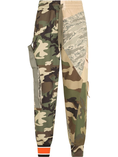 Dolce & Gabbana Camouflage-patchwork Panelled Track Trousers In Multicolor