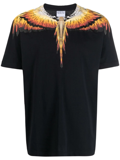 Marcelo Burlon County Of Milan Solfolk Wings-print Cotton T-shirt In Black Red