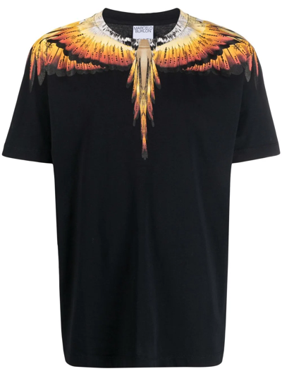 Marcelo Burlon County Of Milan Solfolk Wings-print Cotton T-shirt In Black