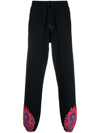 Marcelo Burlon County Of Milan Curved Wings-print Drawstring Cotton Joggers In Black