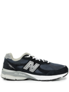 New Balance Mesh And Suede Leather 990v3 Sneakers In Blue
