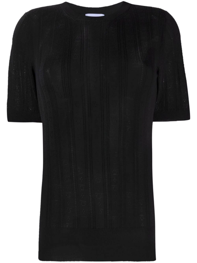 Ferragamo Logo Jacquard Knitted Top In Black