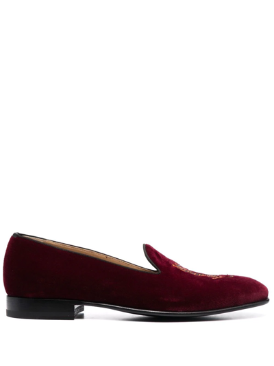 Scarosso Austin Velvet Slippers In Red