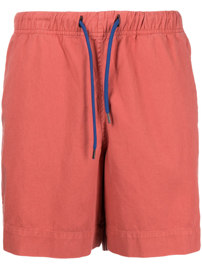 Ps By Paul Smith Drawstring Cotton Shorts In 红色