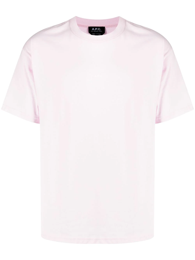 Apc Kyle T-shirt In Rose-pink Cotton In Yellow