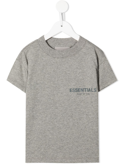 Essentials Kids' Logo-print Cotton T-shirt In Grey