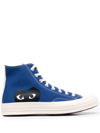 Comme Des Garçons Play Play Converse Cotton High Sneakers In Blue