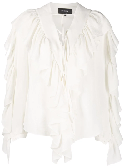 ROCHAS RUFFLE-TRIMMED BLOUSE