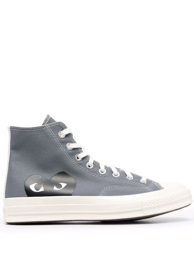 Comme Des Garçons Play Grey Converse Edition Half Heart Chuck 70 High Sneakers