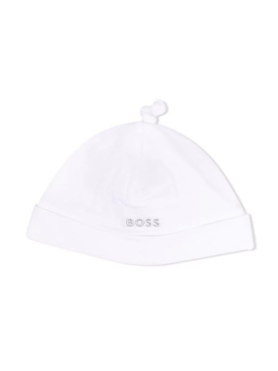 Bosswear Babies' Embroidered-logo Cotton Hat In White