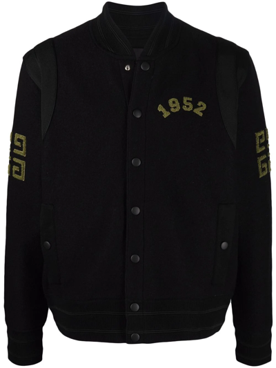 Givenchy Textured Patch-detail Bomber Jacket In Black