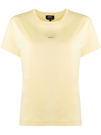 Apc Jade Logo Cotton Jersey T-shirt In Yellow