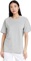 Good American Essentials Oversize Crew Tee In Heather Grey