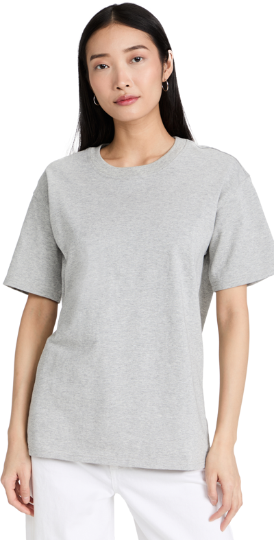 Good American Essentials Oversize Crew Tee In Heather Grey