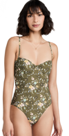 Tory Burch Printed Underwire One-piece Swimsuit In Wall Floral