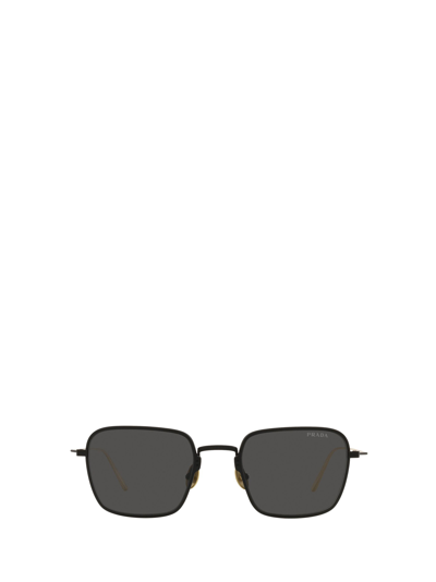 Prada Titanium Dark Grey Rectangular Ladies Sunglasses 0pr 54ws 04q5s052 In Black / Dark / Grey
