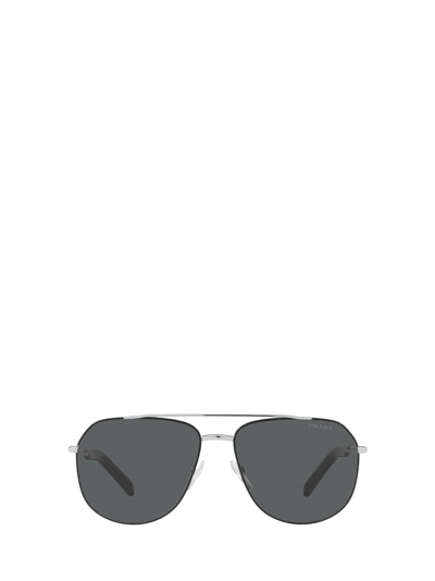 Prada Dark Gray Aviator Mens Sunglasses Pr 59ws Gaq731 60 In Dark Grey