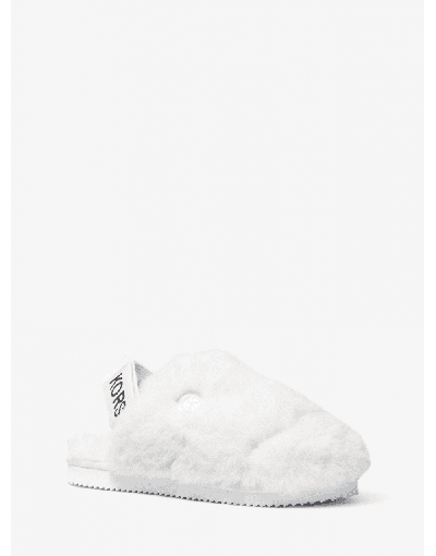 Michael Kors Elsie Backless Logo Band Slipper In White