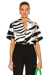 Bottega Veneta Zebra Stripe Parachute Button-up Shirt In Black & White