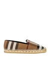 Burberry Icon Stripe Square-toe Espadrilles In Birch Brown Check