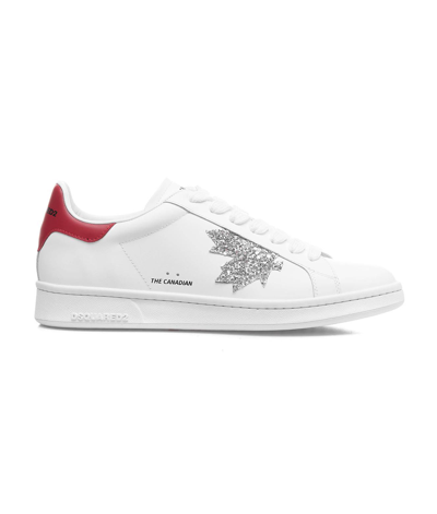 Dsquared2 Boxer Sneakers In Bianco/argento
