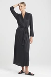 Natori Aphrodite Satin Long Robe In Black