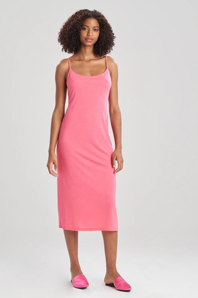 Natori Shangri-la Tencel&trade; Lightweight Ultra-soft Tank Top Dress Nightgown Pajamas In Heather Sunset Pink