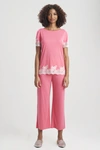Natori Luxe Shangri-la Short Sleeve Pajamas Set Basics In Heather Sunset Pink