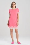 Natori Luxe Shangri-la Tencel&trade; Short Sleeve Sleepshirt Pajamas In Heather Sunset Pink