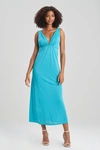 Natori Aphrodite Gown Dress In Turquoise