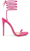 Femme La 110mm Luce Minimale Lace-up Sandals In Fuchsia