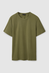 Cos Regular-fit Brushed Cotton T-shirt In Green