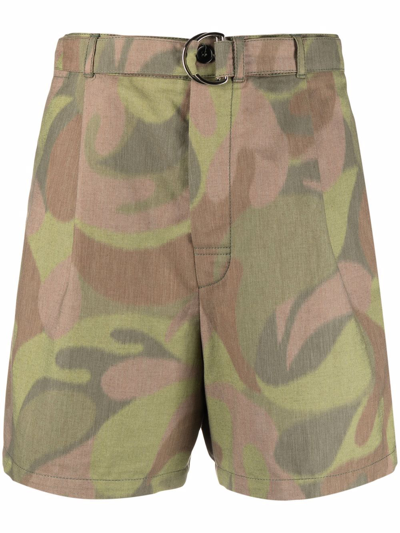 Marni All-over Print Shorts In Green