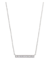Kendra Scott Women's Addison Rhodium-plated & Cubic Zirconia Bar Pendant Necklace In Silver