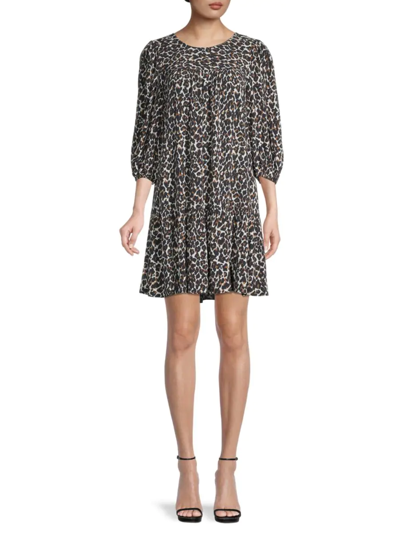 Rebecca Minkoff Women's Felicity Leopard-print Shift Dress In Ecru