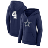 Fanatics Women's  Branded Dak Prescott Navy Dallas Cowboys Player Icon Name And Number V-neck Pullove In Navy