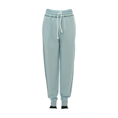 Jw Anderson Tapered Contrast-stitch Joggers In Blue