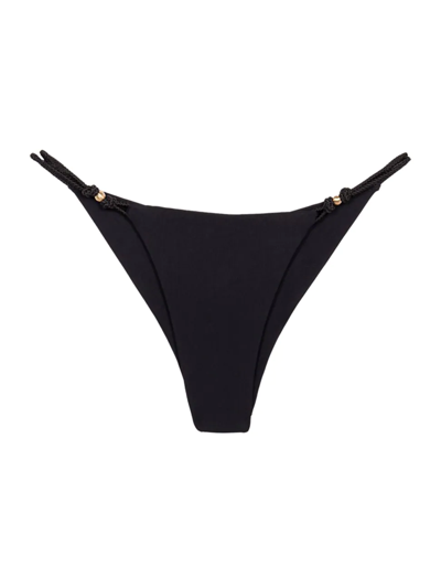 Vix By Paula Hermanny Solid Fany Ruched Bikini Bottom In Black
