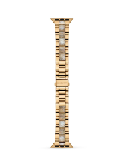 Michael Kors Women's Glitz Goldtone & Crystal Curb Chain Apple Watch Bracelet In Neutral