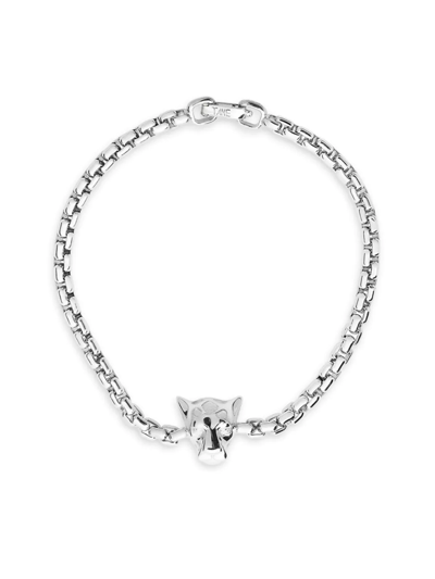 Tane Mexico Jaguar Head Chain Bracelet In Silver