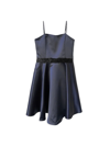 Un Deux Trois Kids' Girl's Fit-&-flare Satin Dress In Navy