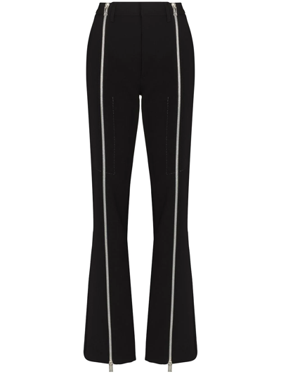 Bottega Veneta Zip-detail High-rise Trousers In Black