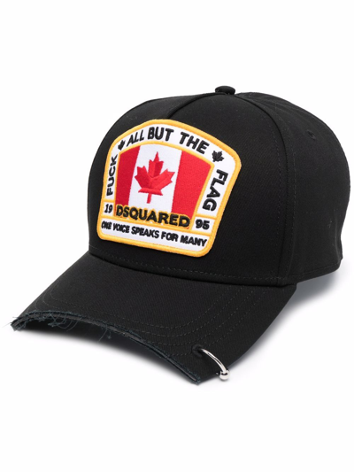 Dsquared2 Logo-patch Cap In Schwarz